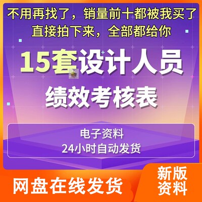 设计师绩效考核表excel表格模板 公司设计部门主管绩效评分设置表