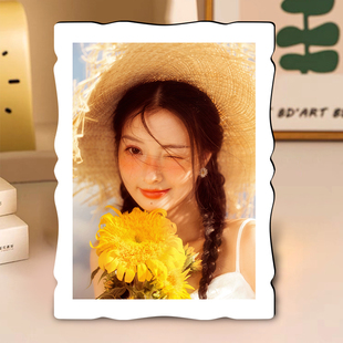 洗照片做成相框摆台定制宝宝儿童婚纱照全家福写真照高级摆件相册