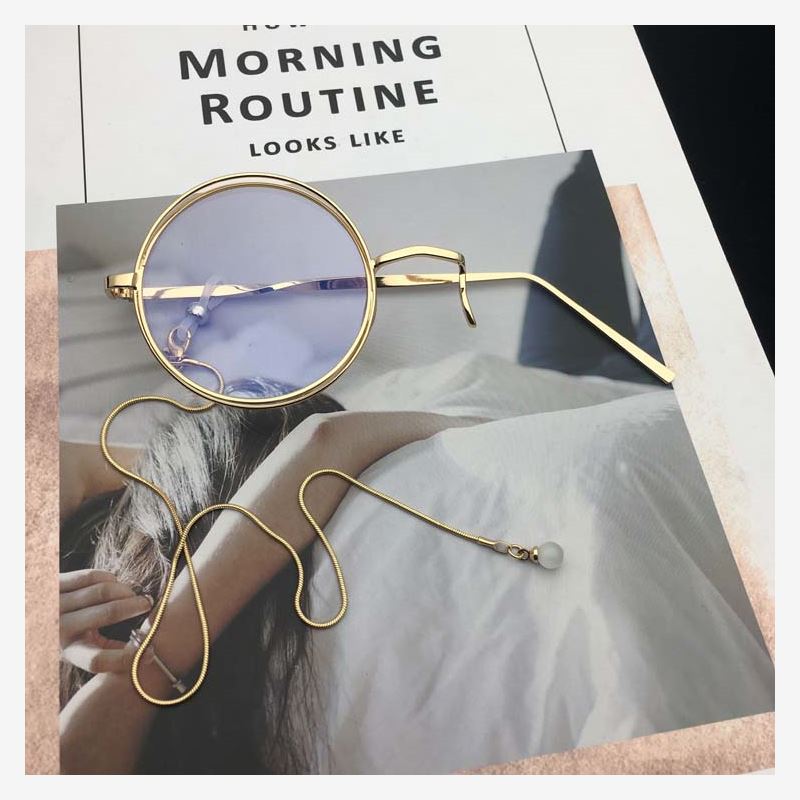 单片眼镜蔡徐坤同款眼镜单框眼镜网红链条眼镜单边眼镜二次元复古