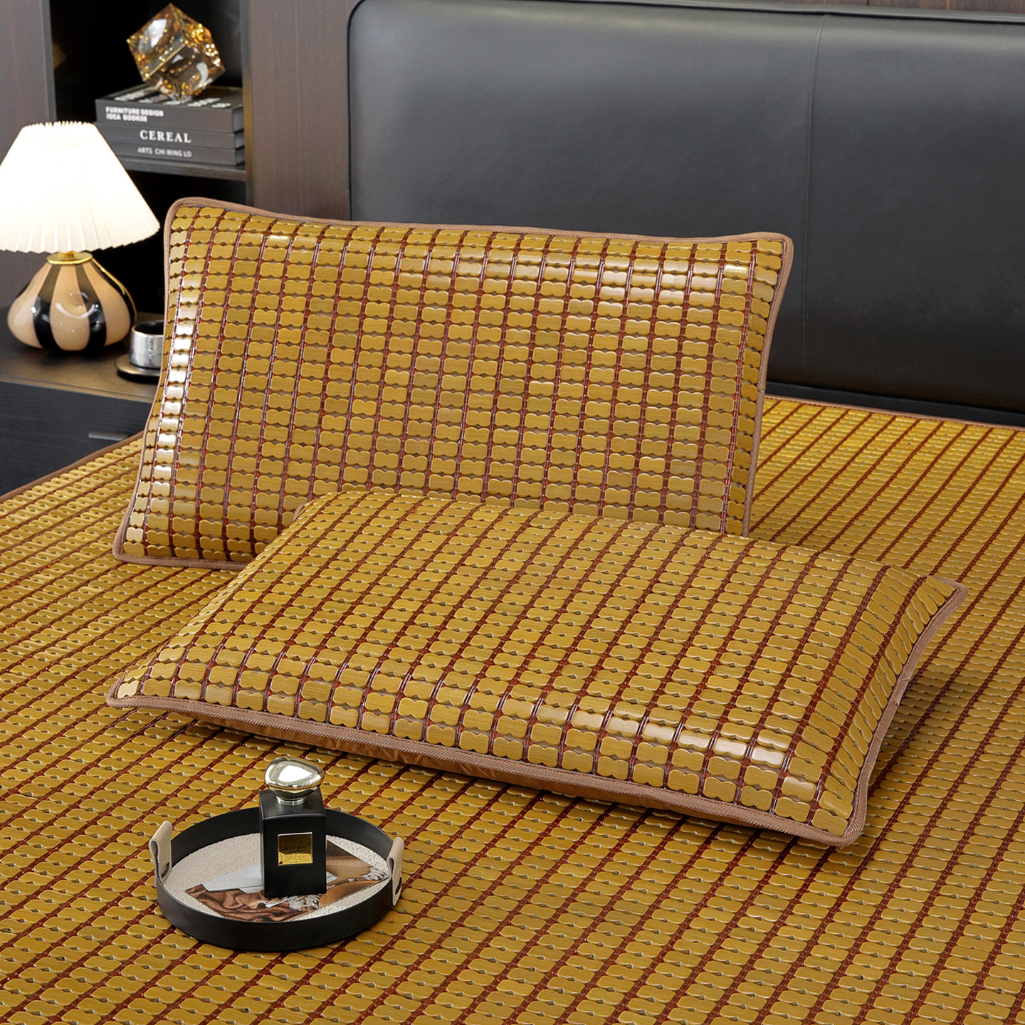 竹郎麻将凉席枕套夏季单人枕头套竹席成人不含芯腰枕靠垫套抱枕套