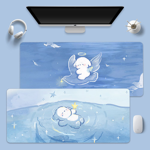 回头小狗鼠标垫超大号桌垫子定制