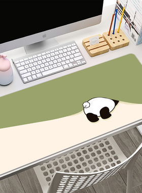 趴趴熊猫鼠标垫子女生护腕键盘垫超大号桌垫电脑垫办公室工位垫子