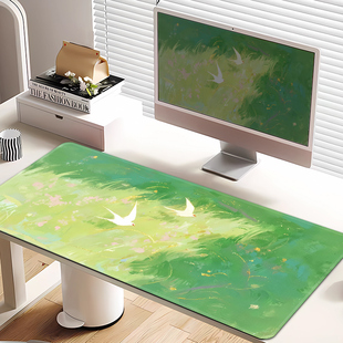 鼠标垫子超大号女生高颜值办公室键盘垫绿意盎然桌垫电脑垫滑鼠垫
