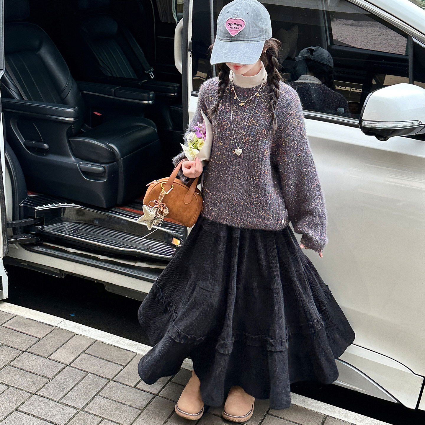 女童秋冬款套装2025新款女大童冬季韩系休闲毛衣裙子百搭两件套潮