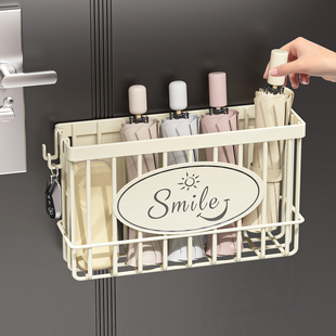 磁吸雨伞收纳架入户门门后壁挂式雨伞架防盗门口上收纳神器置物架