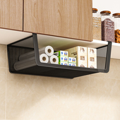 厨房置物架橱柜收纳下挂架吊柜下挂篮柜内分层架保鲜膜调料品架子