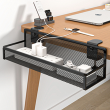 桌下理线器免打孔插排固定器路由器数据线收纳电脑线支架走线神器