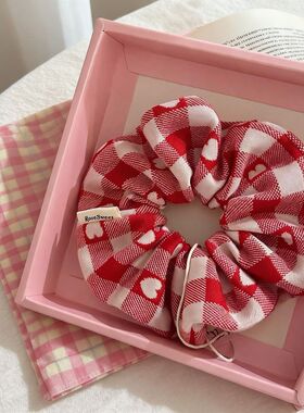 蛇年春节RoseSweet甜心清新ins韩式发饰新年新款格子头绳大肠发圈