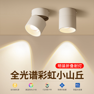 明装可调角度网红彩虹小山丘免开孔射灯客厅家用洗墙走廊过道筒灯
