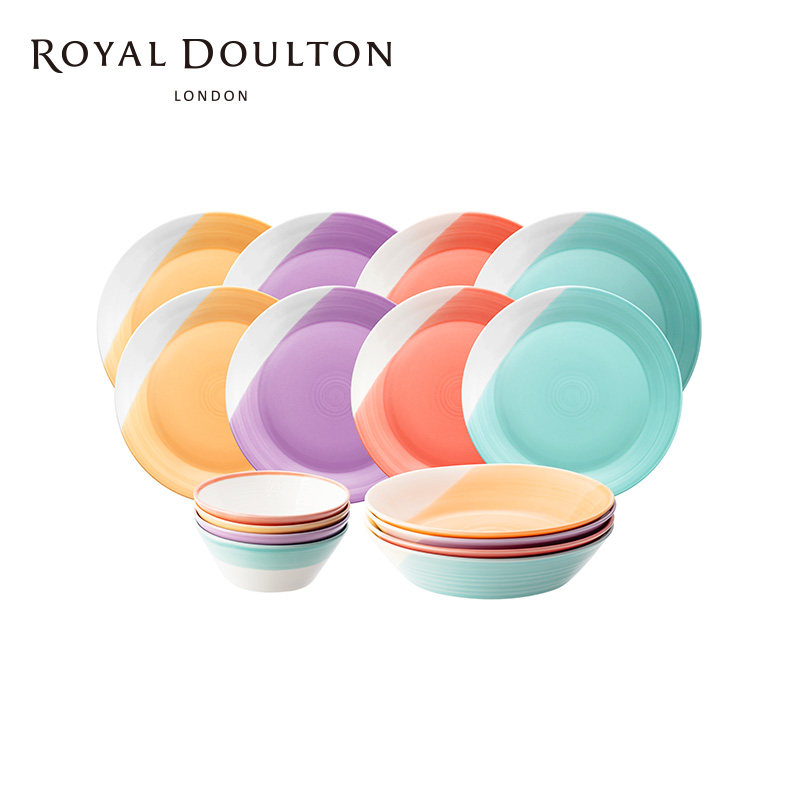 Royal Doulton皇家道尔顿 1815系列家用餐具套装餐盘餐碗16件套