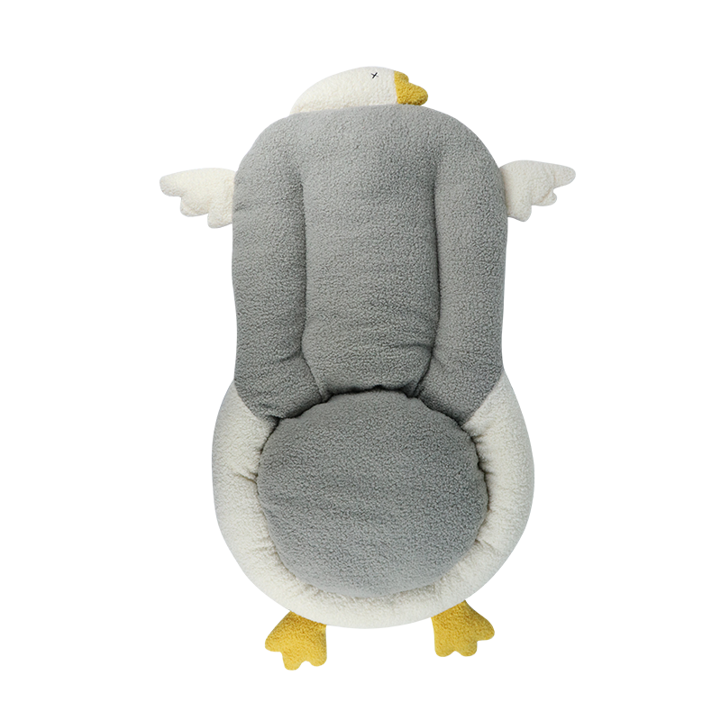 汽车坐垫冬季可爱连体大鹅靠垫腰垫毛绒保暖座椅垫ins网红腰靠女