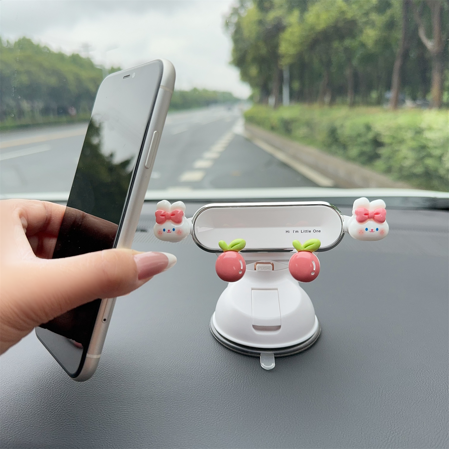 吸盘式多功能可爱卡通车上导航架