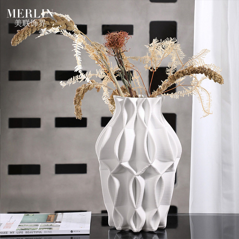美联饰界3D陶瓷花瓶创意软装3D打印插花瓶装饰品艺术家居摆件,电子元器件市场,电线扎带/束线带,淘宝优惠券,粉丝福利购,淘宝优惠卷