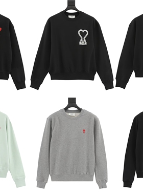 秋冬卫衣爱心刺绣圆领宽松休闲男女士情侣装上衣Aami卫衣