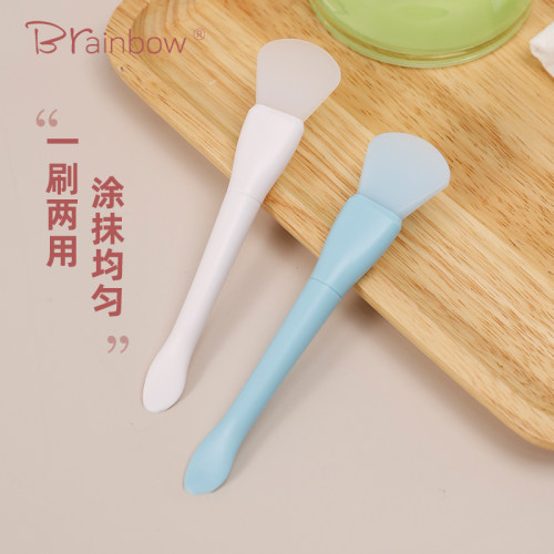 双头硅胶面膜刷带挖勺清洁泥膜用