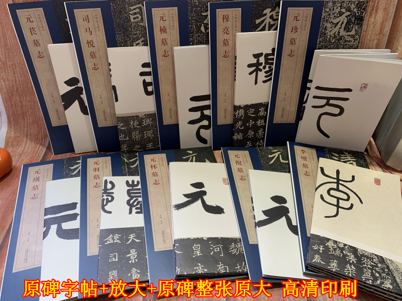 随书赠大图 北魏墓志精品 全10册 李璧 元英 元怀 元帧 元倪等 包含原大墓志单字放大墓志铭一副原大魏碑楷书书法字帖 安徽美术