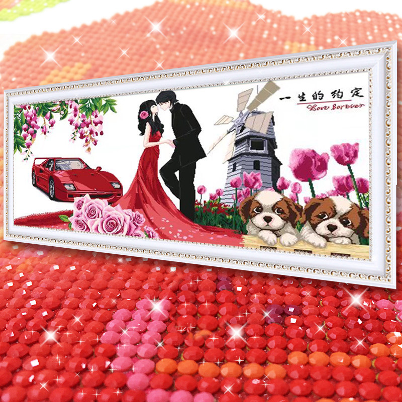 结婚送新人2026新款水晶钻石画满钻点钻十字绣客厅卧室情侣砖石秀,居家布艺,钻石绣,淘宝优惠券,粉丝福利购,淘宝优惠卷