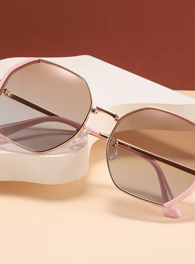 新款偏光渐变粉时尚百搭墨镜