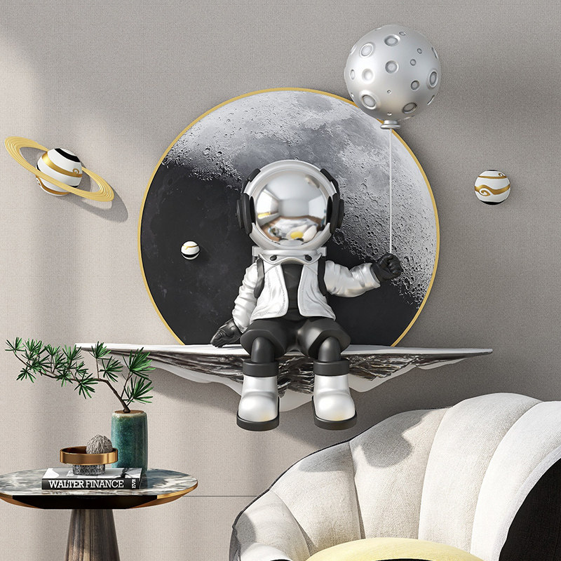 立体宇航员客厅沙发背景墙装饰画太空人儿童房挂画走廊玄关壁画