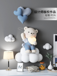 Buke 3D立体浮雕熊装饰画灯儿童房卧室床头挂画入口客厅沙发墙壁