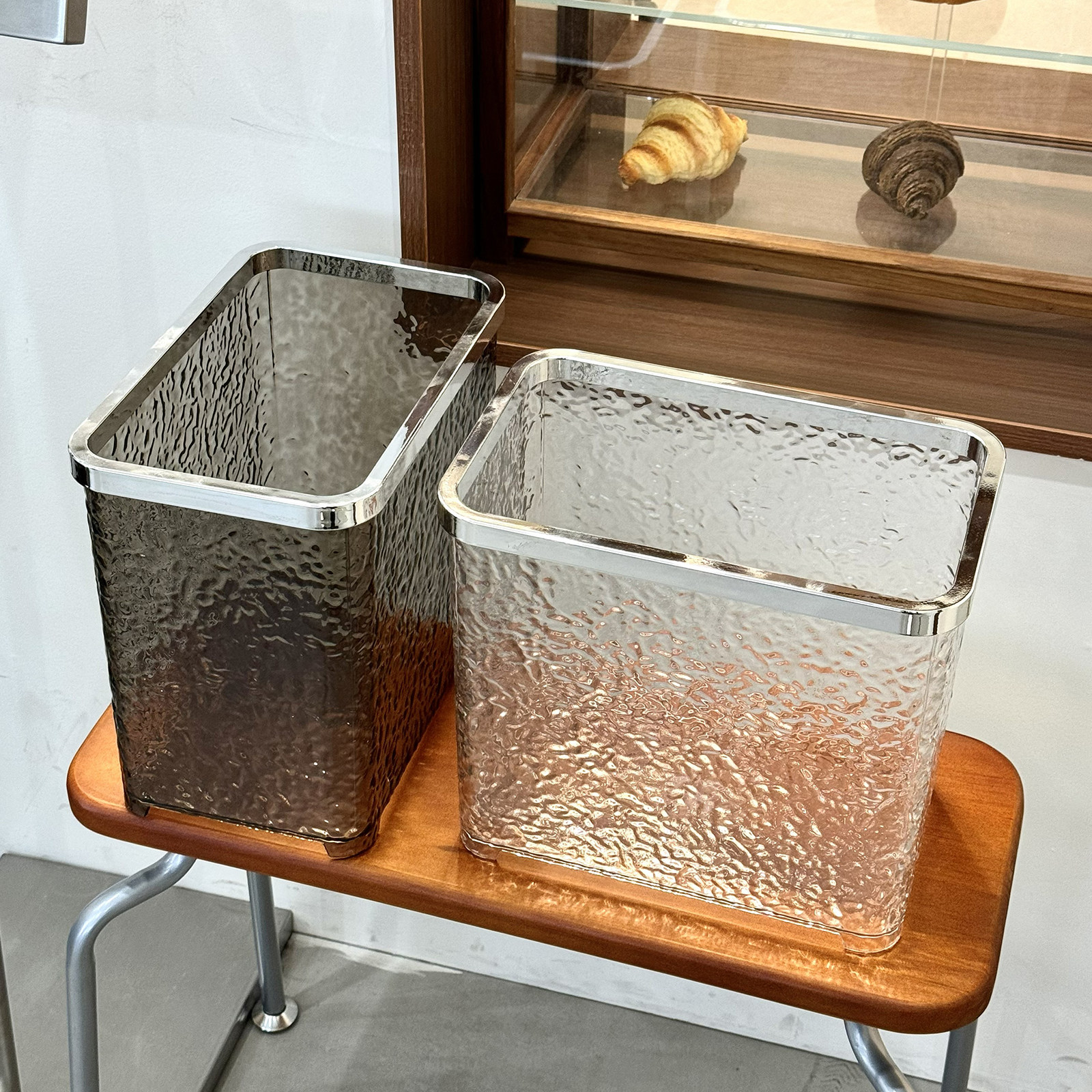 高颜值透明垃圾桶轻奢高档纸篓