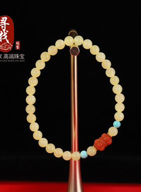 #和田玉系列之黄口#5mm单圈手链