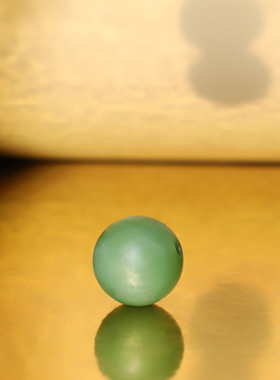 碧玉猫眼圆珠单珠哑光柔光籽料感
