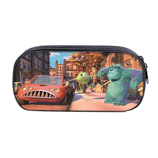 卡通动画周边收纳笔盒怪兽电力公司苏利文麦克尔三层防水帆布印花文具收纳盒中小学生多功能男女笔袋来图定制