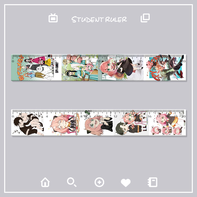 卡通学习格尺戒尺多功能直尺20cm尺子间谍过家家学生文具用品阿尼亚绘图少女ins高颜值标尺男女生来图定制,文具电教/文化用品/商务用品,各类尺/三角板/量角器,淘宝优惠券,粉丝福利购,淘宝优惠卷