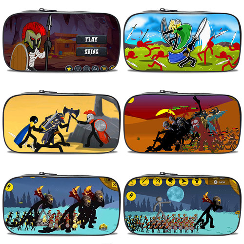 火柴人战争遗产帆布多功能笔袋1-6年级小学生多层大容量文具盒创