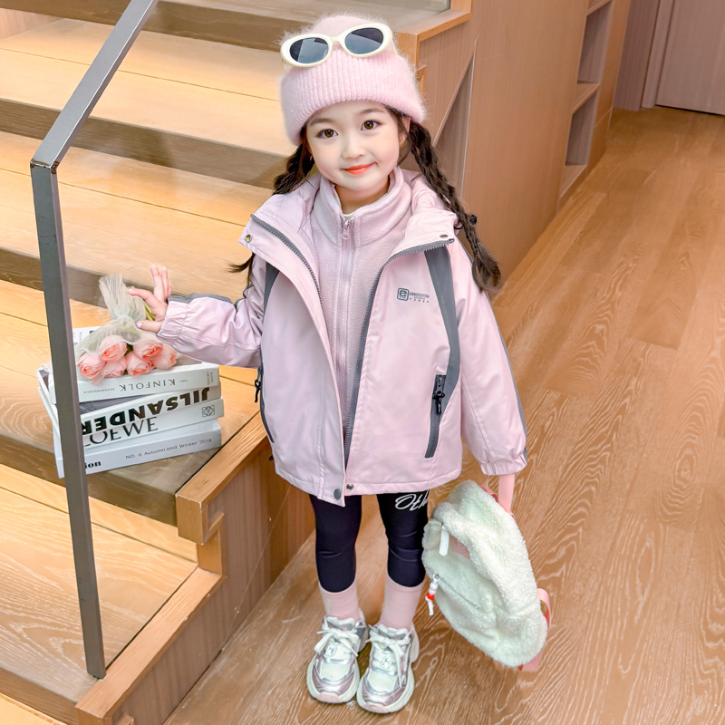 女童秋冬季三合一冲锋衣套装