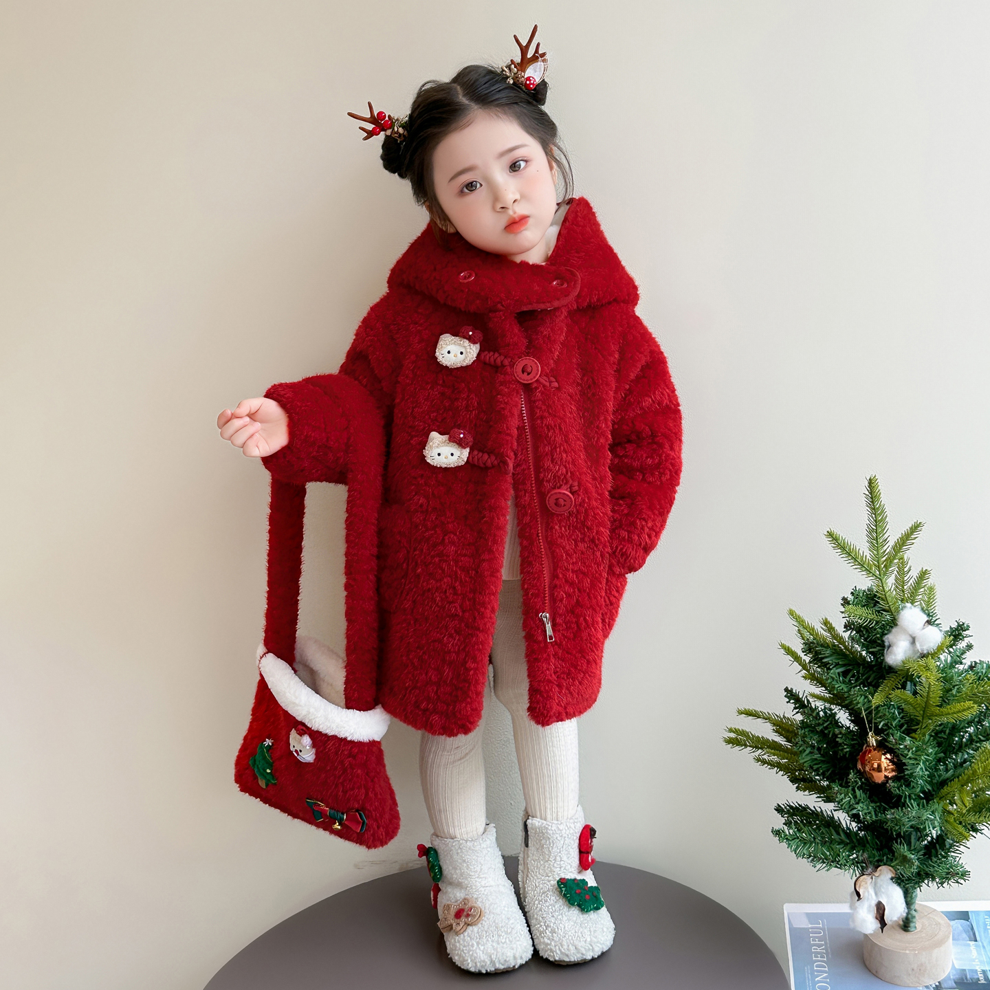 女童加绒外套秋冬装2025新款