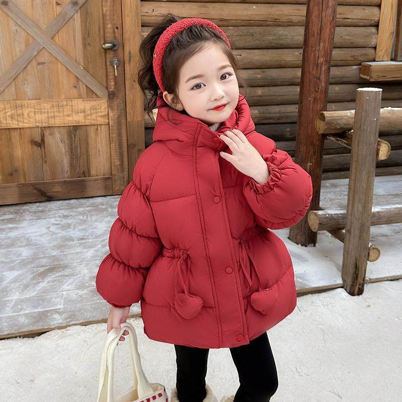 女童红色棉服冬季加厚拜年服