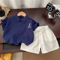 純色字母POLO衫韓系休閑褲