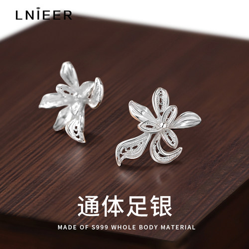 LNIEER999纯银女养耳洞耳钉