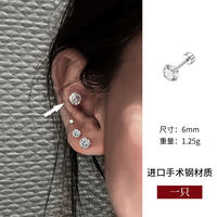 Medical titanium steel ear studs, women's ear hole screws, diamond ear bone studs, titanium alloy best-selling cochlear studs, small earrings and earrings thumbnail 4