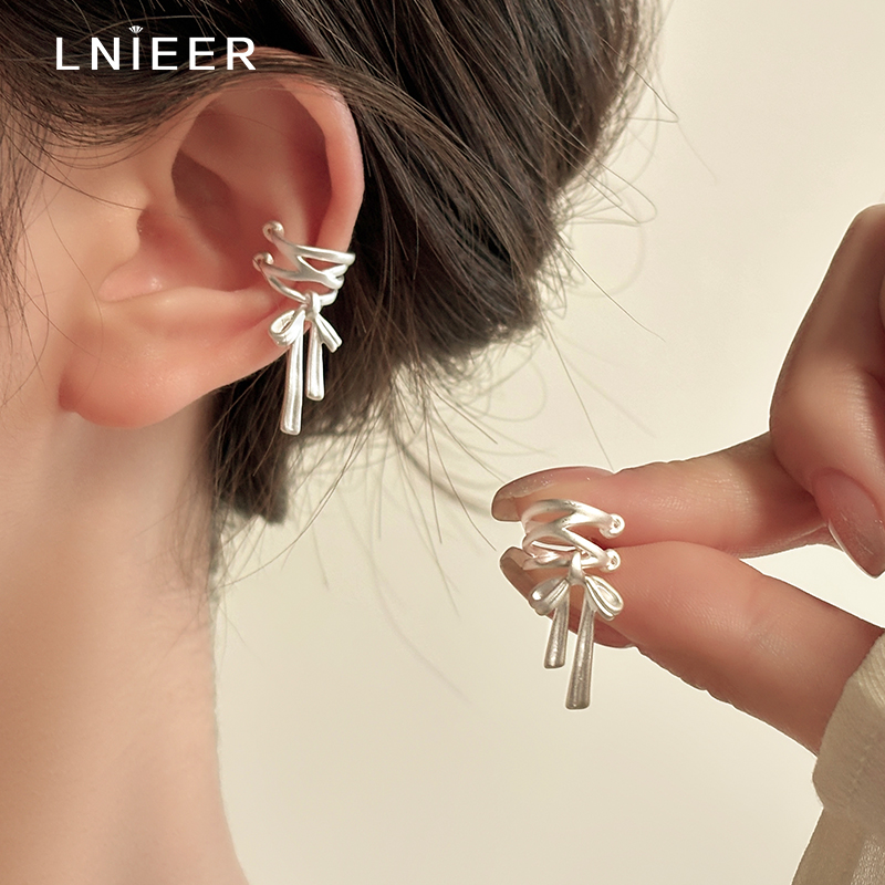 耳夹丝带蝴蝶结女合金无耳洞