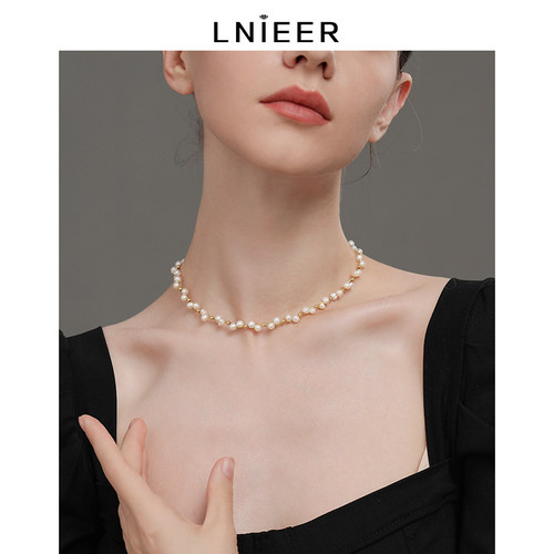 LNIEER天然淡水珍珠女项链百搭