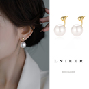 925纯银针大珍珠耳钉女气质小众耳环2025新款 轻奢高级感耳饰 爆款