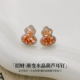 渐变水晶葫芦耳钉女小众独特轻奢设计感玄学旺财耳环高级感耳饰品