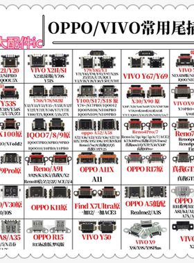 适用OPPO vivo Y75/85 X30/A32/V20 RENO4PRO/A96/A1K/R9尾插接口