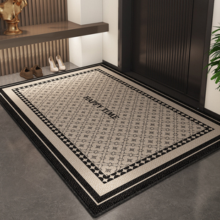 极简地毯简约黑白格子轻奢地垫入户门玄关进门脚垫防水防污高颜值