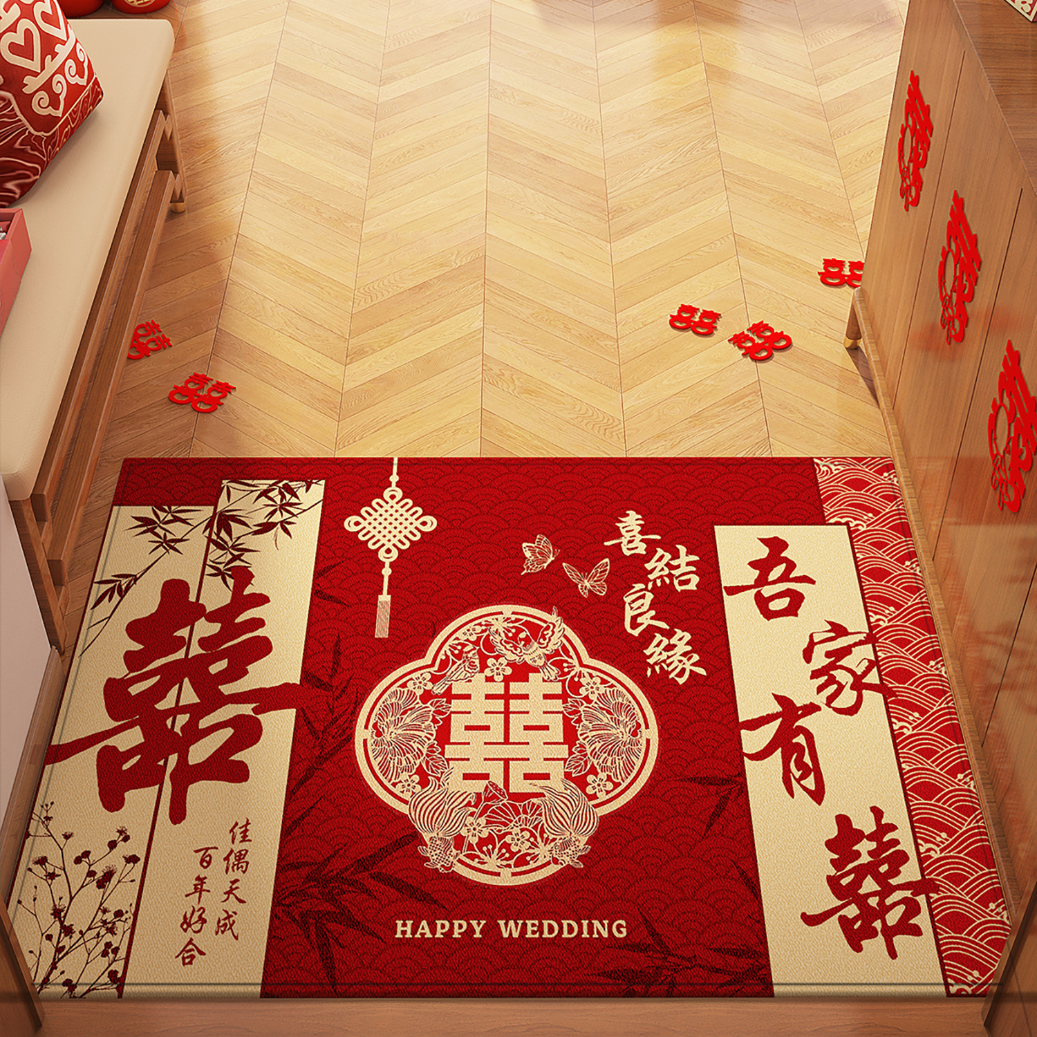 喜庆高级入户门地垫红色大门口