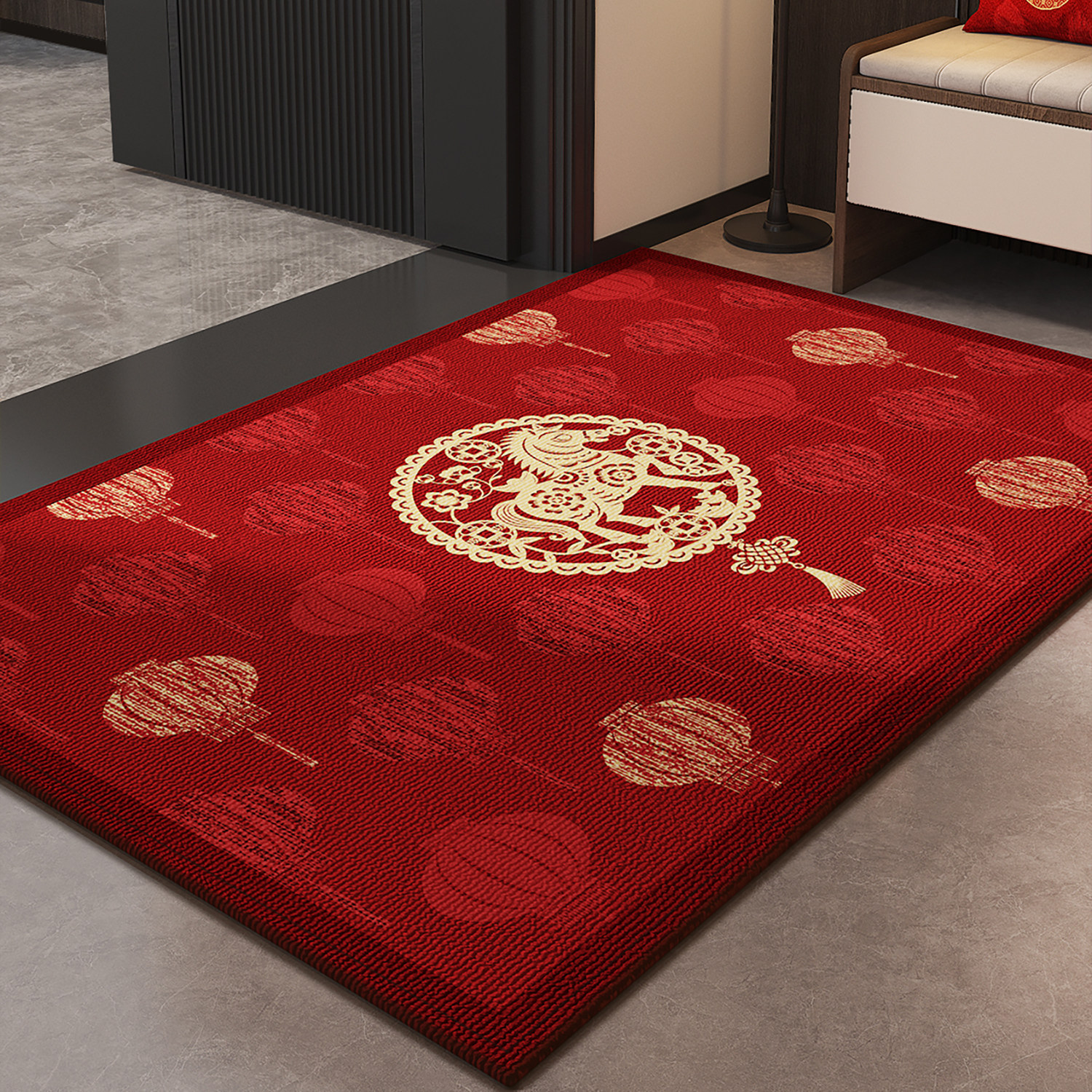 入户地垫2026新款高级感进门大门口耐脏防滑地毯红色喜庆入门脚垫,居家布艺,入户地垫,淘宝优惠券,粉丝福利购,淘宝优惠卷