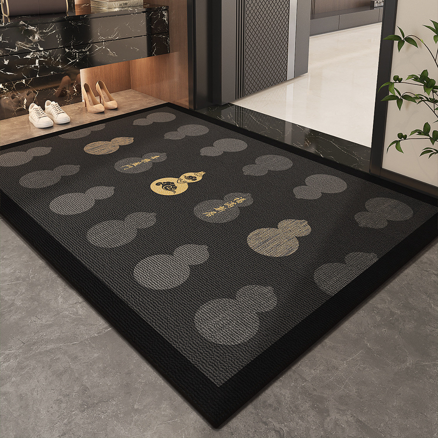 深色喜庆高级入户门地垫大门口