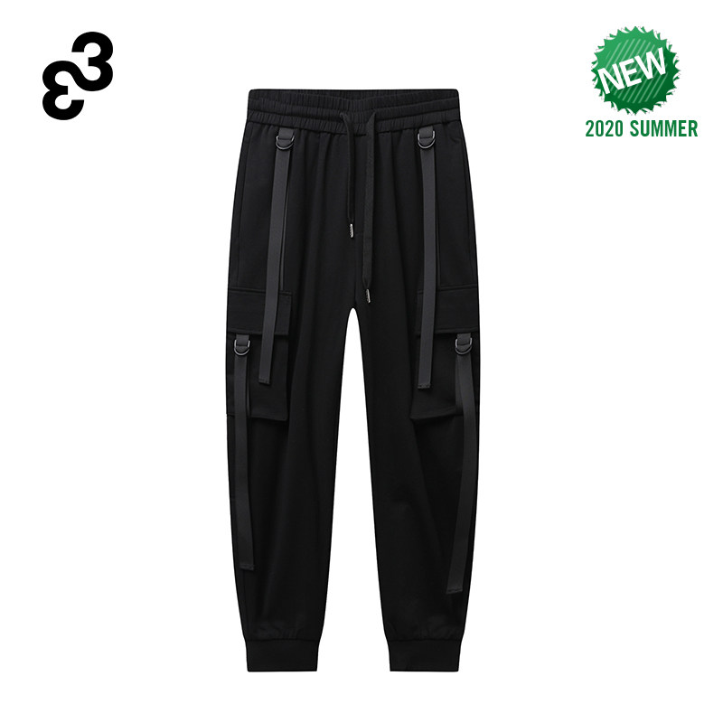 33（服饰）潮牌夏季新品潮流飘带宽松小脚长裤男女情侣休闲裤