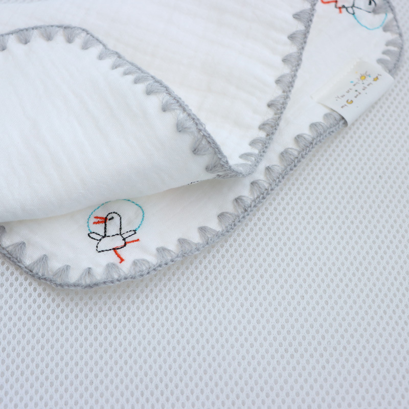 云片枕新生婴儿枕八层纯棉皱纱布小枕巾0-3个月平枕初生宝宝枕垫