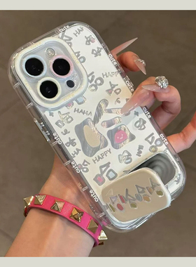 适用vivoy200手机壳y300pro+潮牌y100i满屏z1哈哈y85文字y77e带y73s镜子y50支架y30羽纱y20十vivo镜面vovo女p