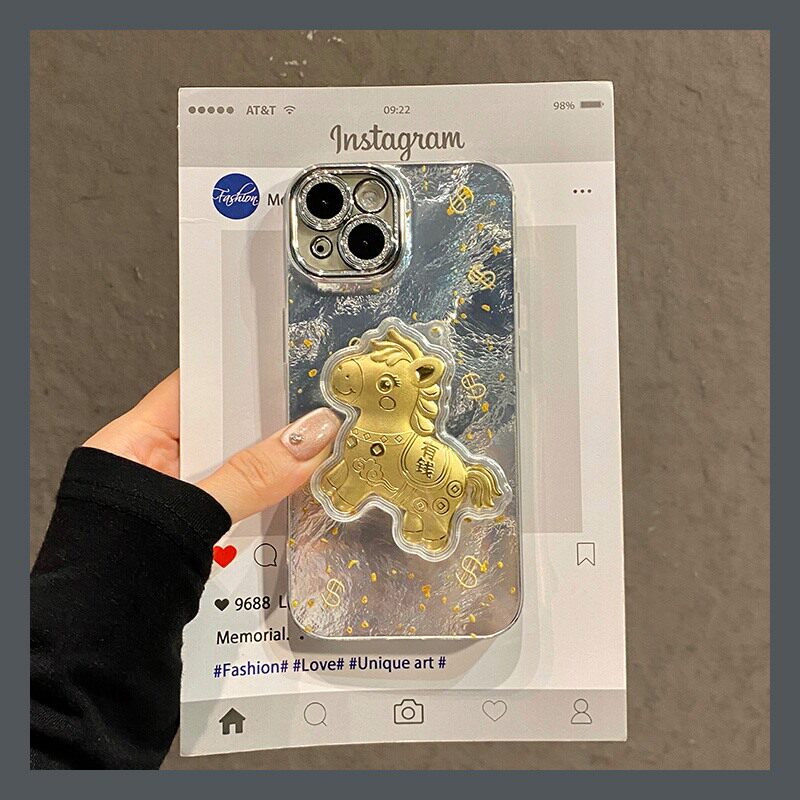 手机壳硅胶金箔2026马年马上有钱