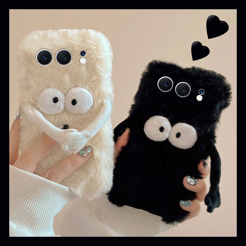 毛绒磁吸煤球适用华为荣耀500pro手机壳500秋冬por毛茸茸honor卡通可爱立体huawei冬天毛毛全包防摔硅胶软壳p